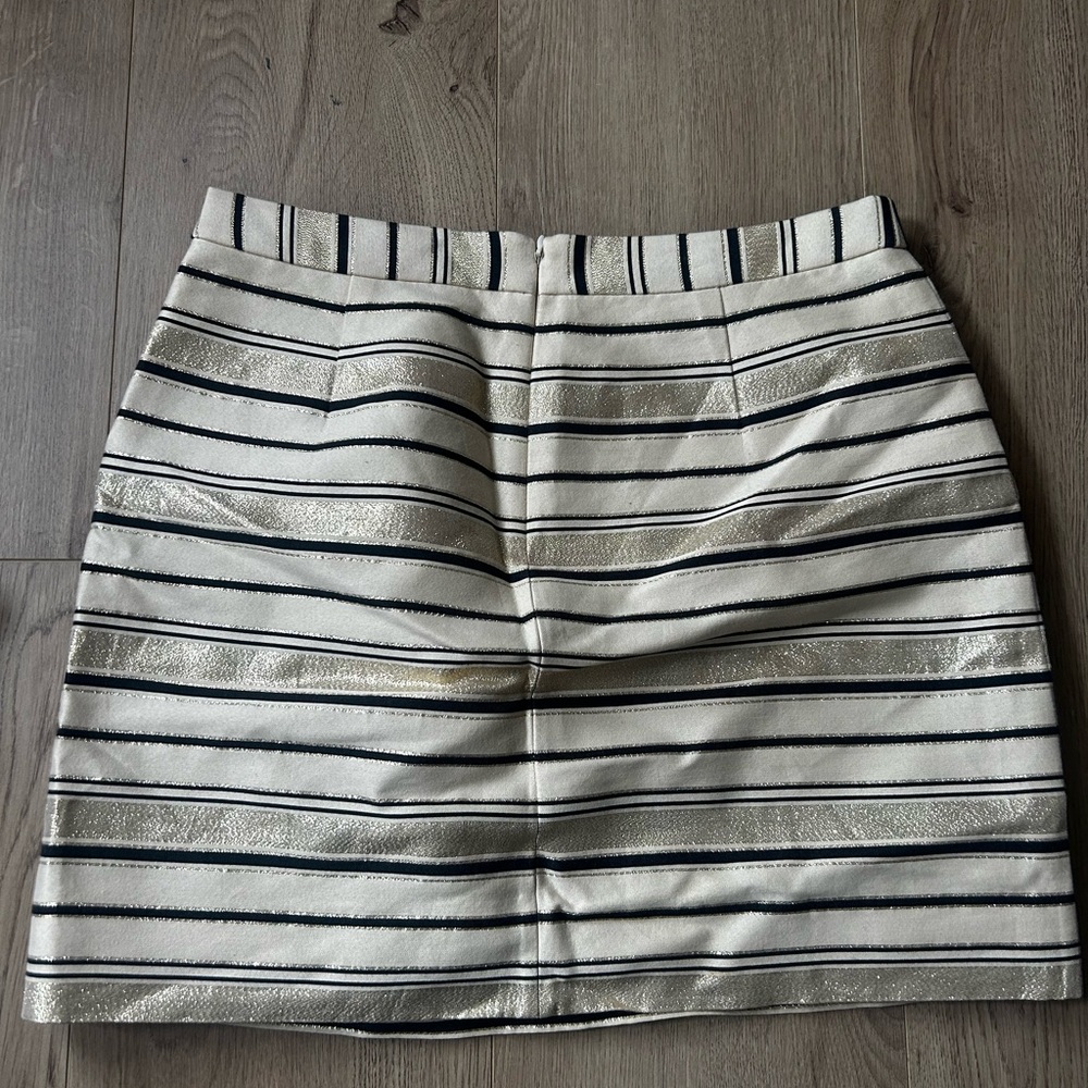 J. Crew Gold and Black Striped Pencil Skirt - Picture 4 of 4